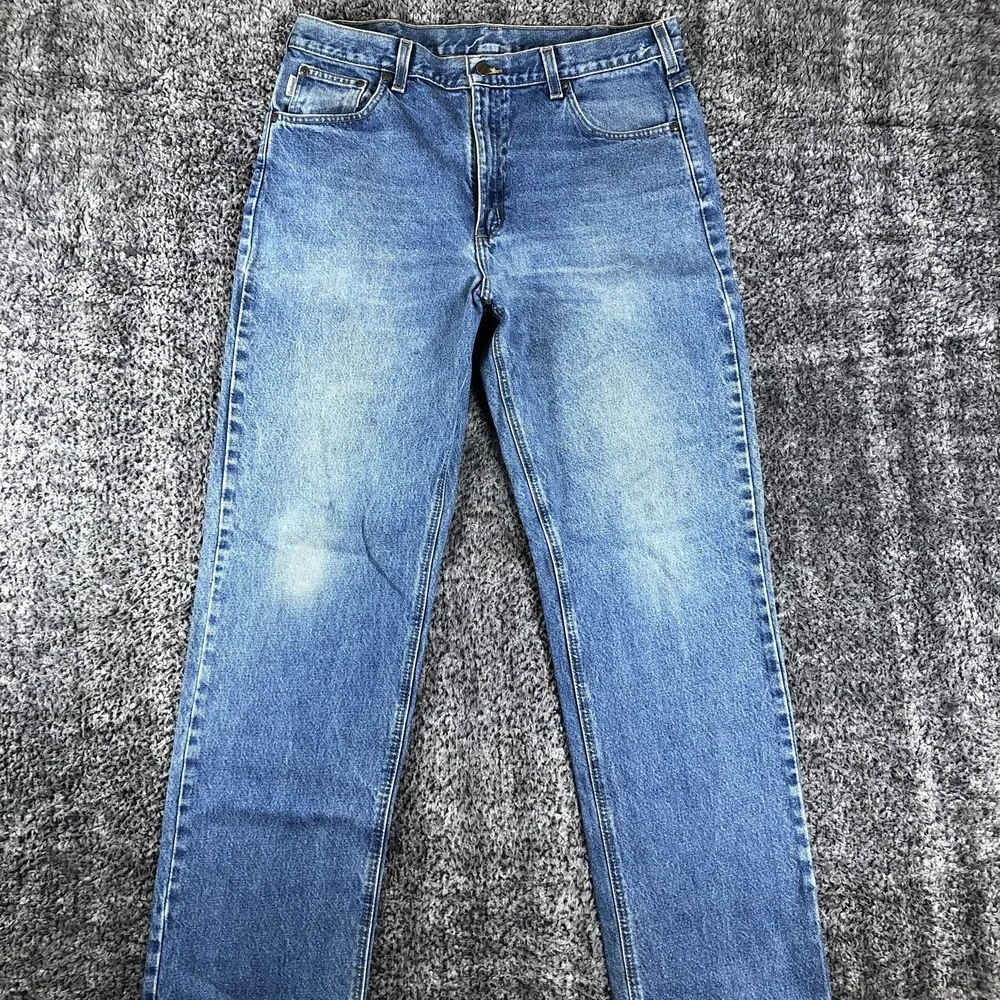 Carhartt Jeans Mens 36x34 Blue Relaxed Fit Straight Leg Denim Light Wash Casual